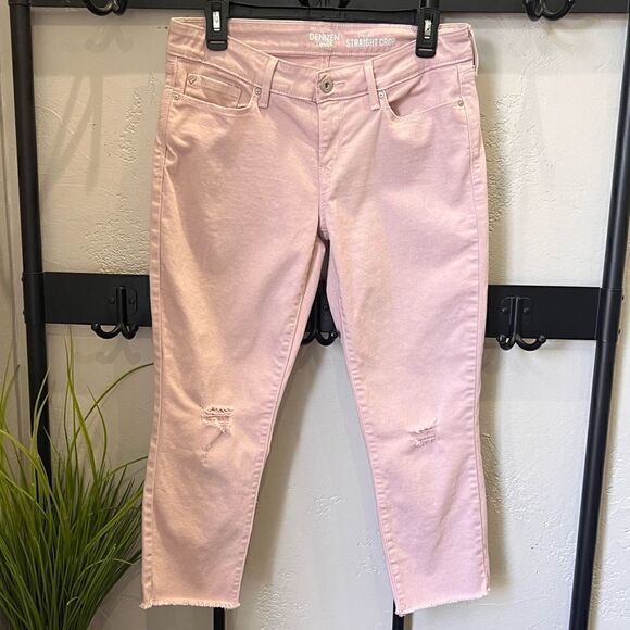 Denizen from Levi’s, low rise straight crop denim jeans, blush, size 29 - Picture 2 of 13
